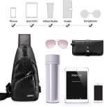 Men's Sling Bag Lightweight Waterproof Shoulder Crossbody Bag with USB Charging Port Brown - Image 4